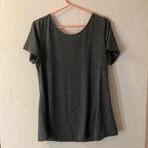 Gray shirt with keyhole back